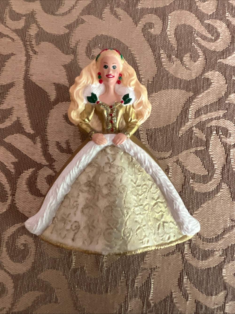 Christmas Barbie In Ball Gown Hallmark 1996 Mattel Multi Color Brooch Pin
